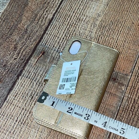 Michael Kors Saffiano Leather Folio Case with 3 Card Slots for iPhone X xs new - Picture 9 of 10